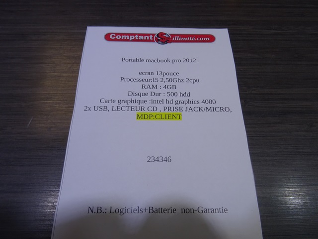 Ordinateur Macbook Pro + acc - Image 4