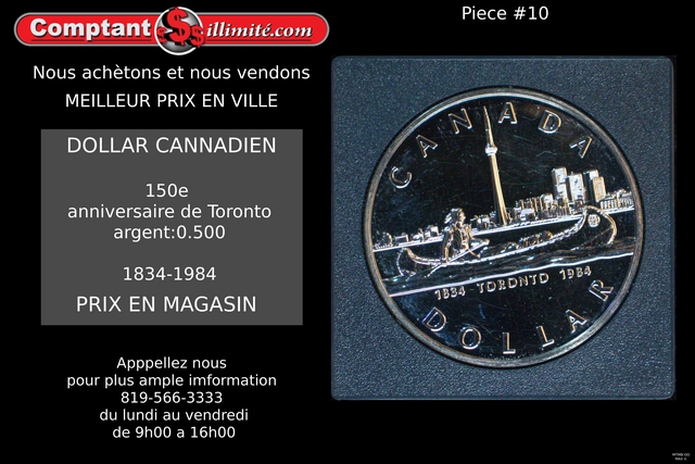 Pièce de monnaie 150 Ieme Anniversaire de Toronto