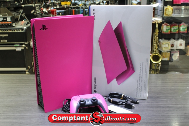 Console PS5 1ere gen 875go lectteur cd + Couvercle blanc + 2 To + acc