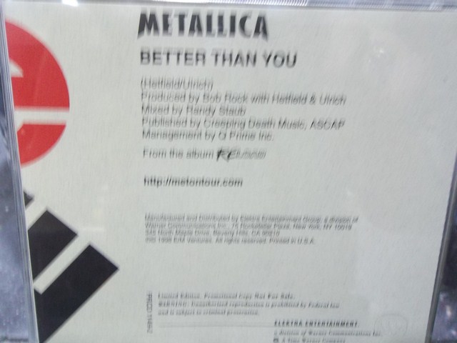 BETTER THEN YOU NO COVER METALLICA CD SINGLE PRCD11492 - Image 3