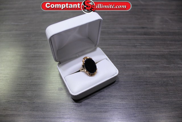 Bague avec pierre noir 11z4-2 Or jaunes
