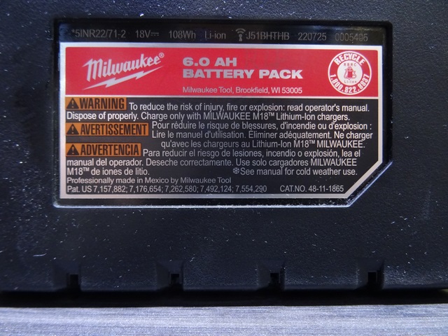 Batterie 18 Volt 6aH MILWAUKEE 48-11-1865 - Image 4