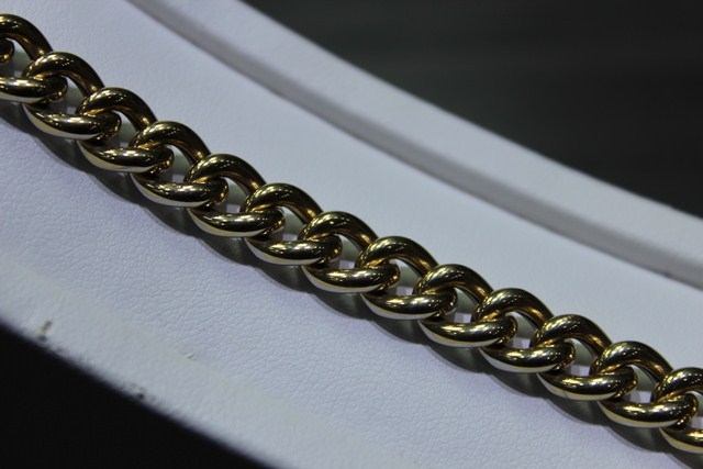 Bracelet avec grosses mailles 17X9 jaune - Image 2