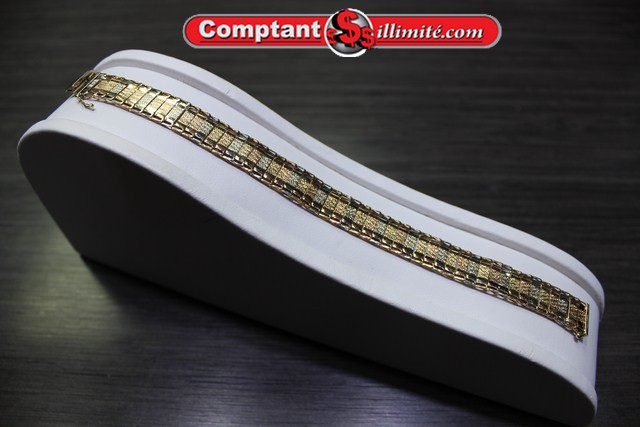Bracelet en or 3 tons Or-14x-23 jaune, jaune, blanc