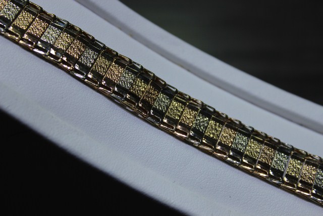 Bracelet en or 3 tons Or-14x-23 jaune, jaune, blanc - Image 2