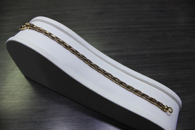 Bracelet maille ronde 09x12 jaune