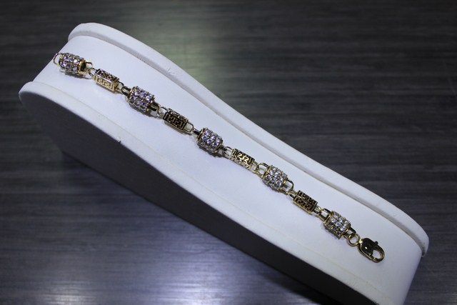 Bracelet versace 04x2 or jaune et zircon