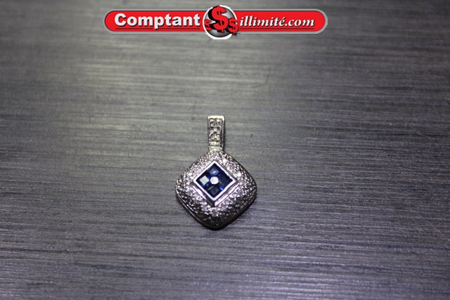 Breloque avec diamants et saphyr W01 R1 #4 jaune