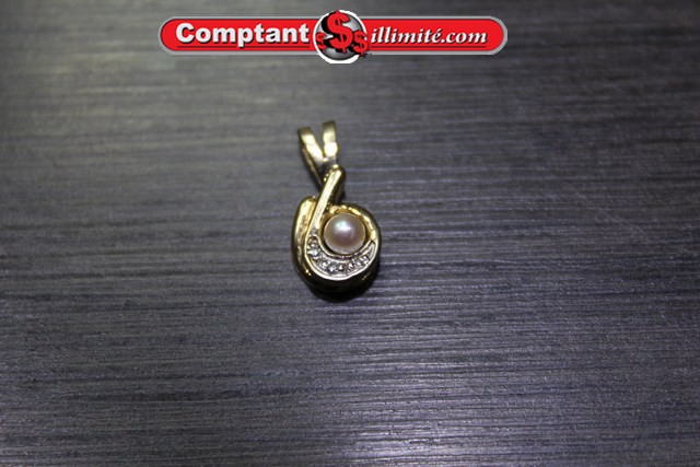 Breloque avec perle et diamant W01 R1 #10 jaune
