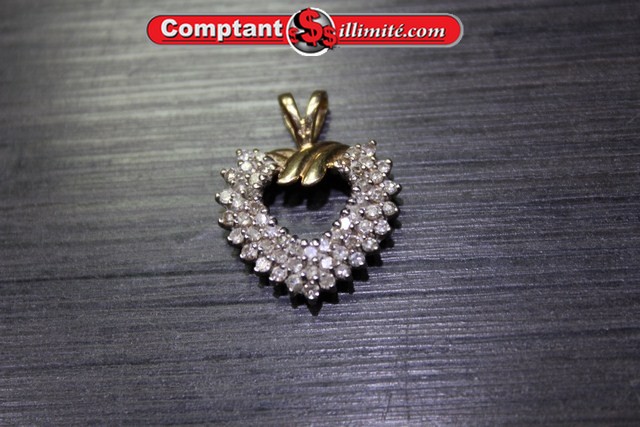 Breloque en coeur et diamants W01 R3 #12 jaune