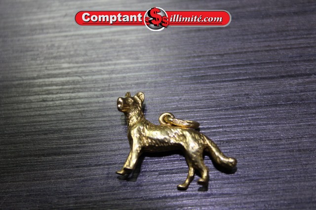 Breloque gentil chien Or-w03-8 jaune