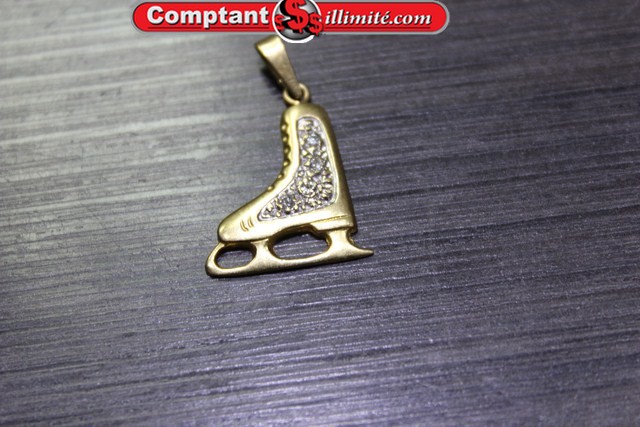 Breloque patin avec diamants Or-w03-7 jaune