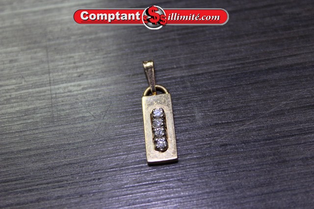 Breloque plaque rectangle avec diamants W01-R1.20 jaune
