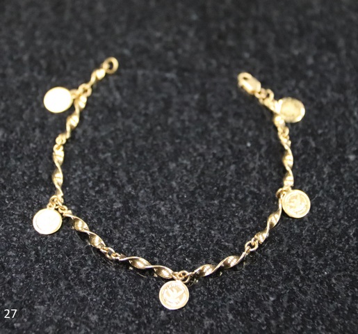 Ensemble 28 Bijoux en or (Bracelet 5 médailles) Or jaunes (24k-6.8g)