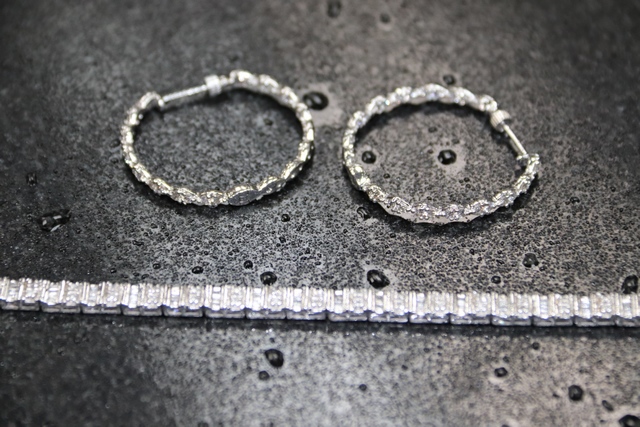 Ensemble 33 Bijoux en or ( Bracelet + boucle oreille Diamant ) Or Blanc (10k-20g) - Image 2