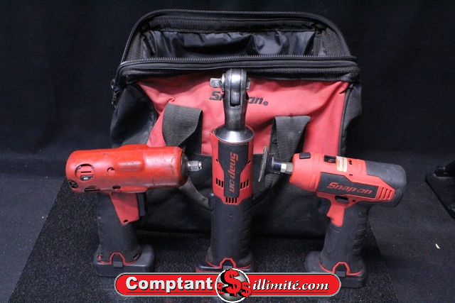 Ensemble de 3 outils Snap-on a batterie 7.2 v pas chargeur snap on ctb8172 /ctb8172bk /ctb 8174
