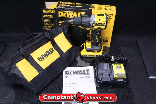 Perceuse Brushless + Batterie 20v 2.0ah + Chargeur + Boite dewalt dcd799d1