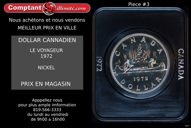 Pièce de monnaie Le Voyageur Canada 1972