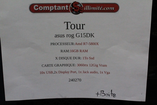 Tour  de gaming asus G15dk - Image 4