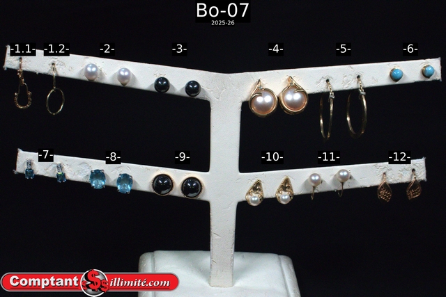 Vaste choix boucle d oreille Bo-07 Or jaune et autre 10K-14K-18K-21K