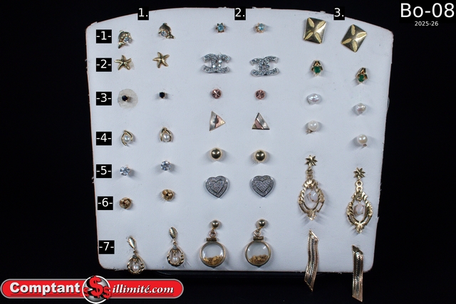 Vaste choix boucle d oreille Bo-08 or jaune et autre 10k-14k-18k-22k