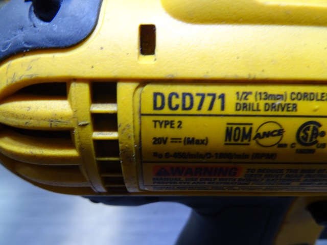 perceuse+1 batterie 20v 1.5ah+1 batterie 20v 1.3ah+chargeur+sac dewalt dcd771/dcb201/dcb207 - Image 3