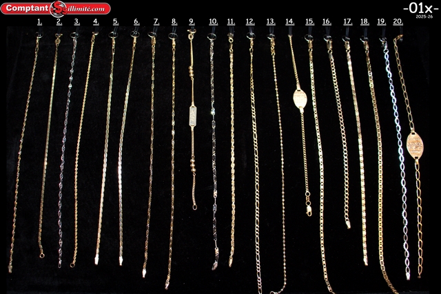 vaste sélection de Bracelets 01X or jaune et autre 10k-14k-18k-22k