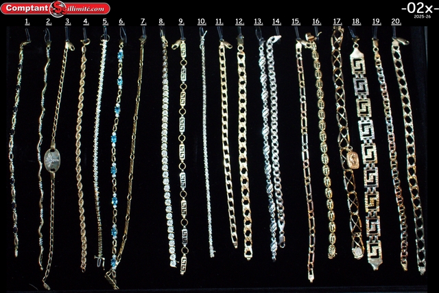 vaste sélection de Bracelets 02X or jaune et autre 10k-14k-18k-22k