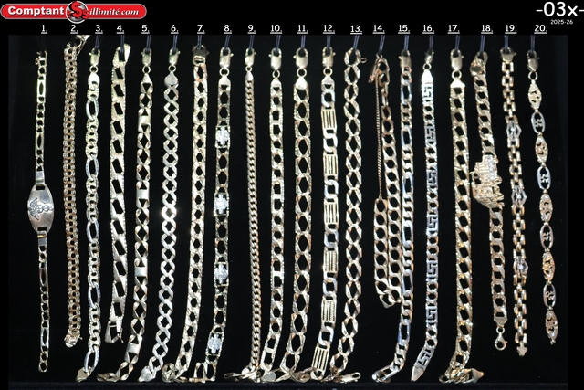vaste sélection de Bracelets 03X or jaune et autre 10k-14k-18k-22k