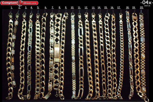 vaste sélection de Bracelets 04X or jaune et autre 10k-14k-18k-22k