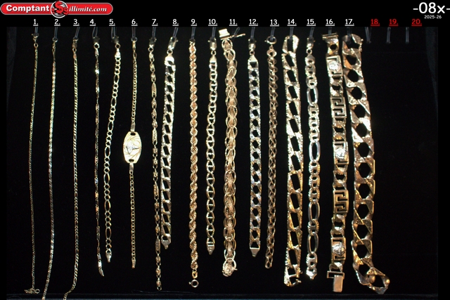 vaste sélection de Bracelets 08X or jaune et autre 10k-14k-18k-22k