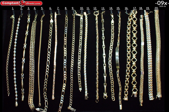 vaste sélection de Bracelets 09X or jaune et autre 10k-14k-18k-22k