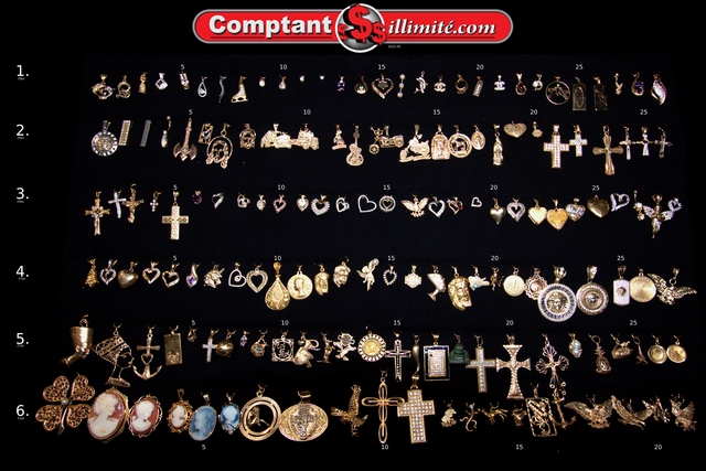 vaste sélection de Breloques et Pendentif or jaune et autre 10k-14k-18k-22k